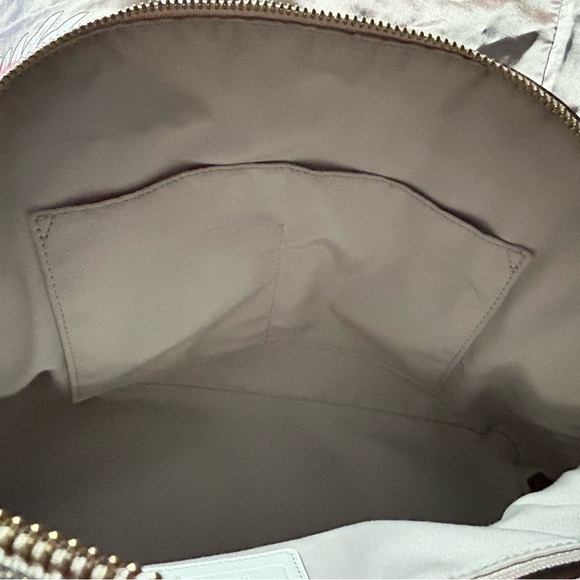 Coach Cora Domed Satchel Purse Leather Tote F34491 Grey Birch Chalk Bicolor - Picture 9 of 10